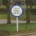 A small sign saying: "Travelodge is on northbound service please follow directions"